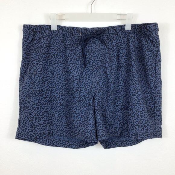 THE RAIL Men's Swim Trunks Blue Leopard size XL - Picture 1 of 4